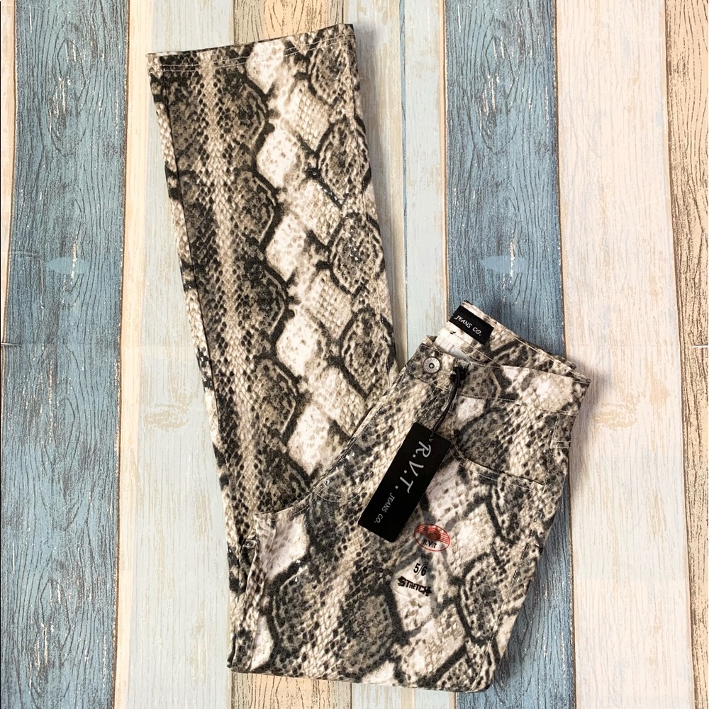 R.V.T. Snake print high waisted pants